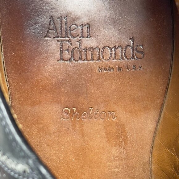 ALLEN EDMONDS Shelton Oxfords Dress Shoes Black Leather Mens Size 8.5 - Picture 9 of 10